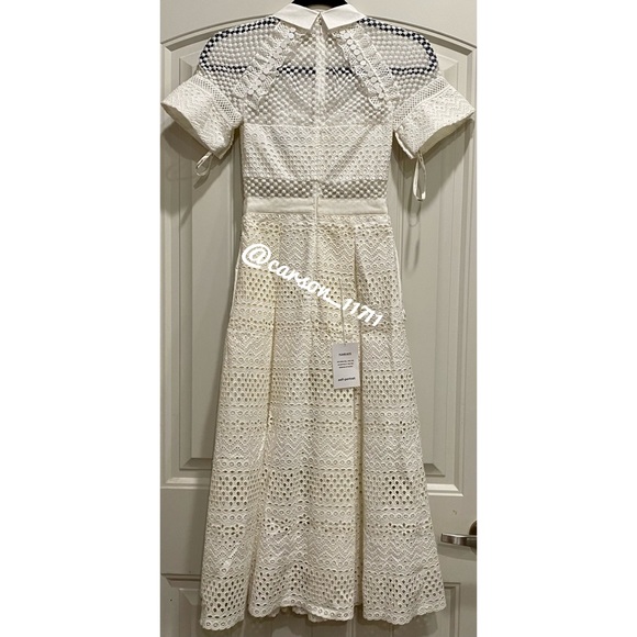 NWT Self Portrait Raglan Midi Dress UK4 US0 White - Picture 15 of 15